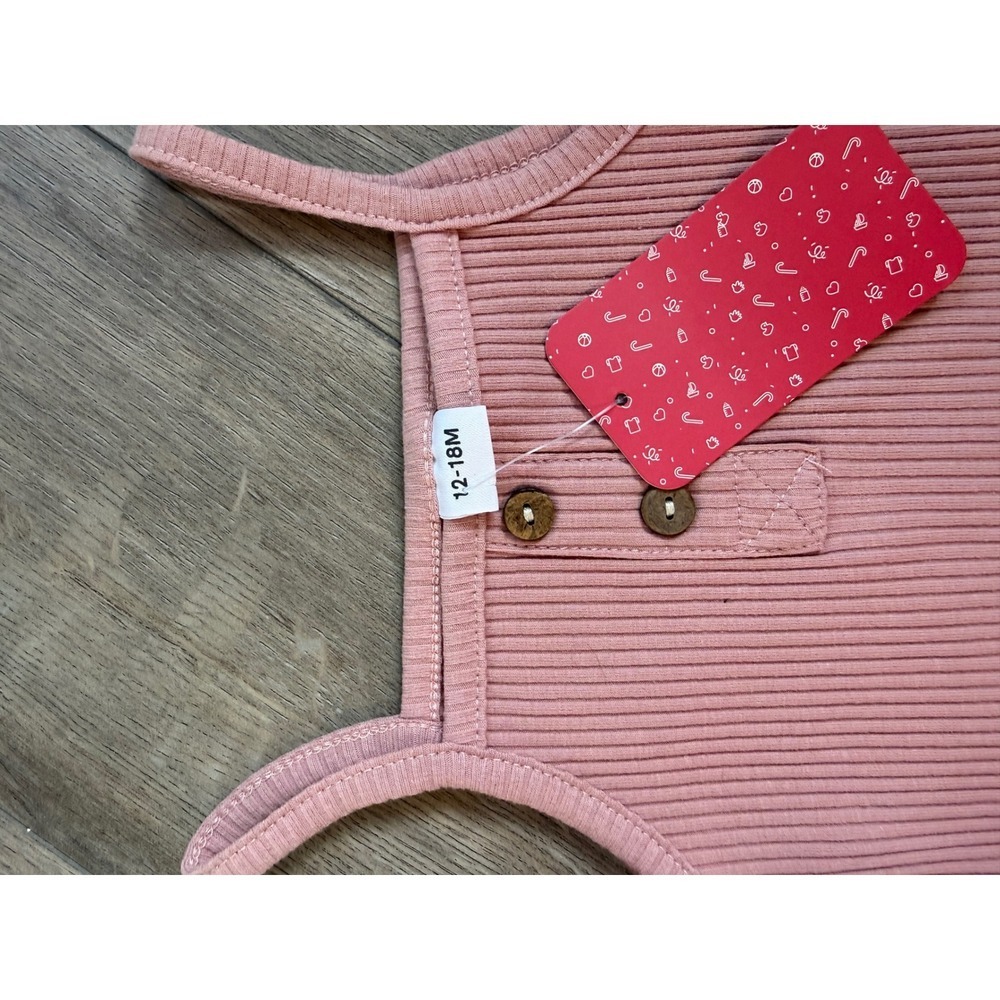 Baby Girls Ribbed Knit Tank Top and Bloomer Set Mauve Pink 12-18M NWT - Picture 3 of 3